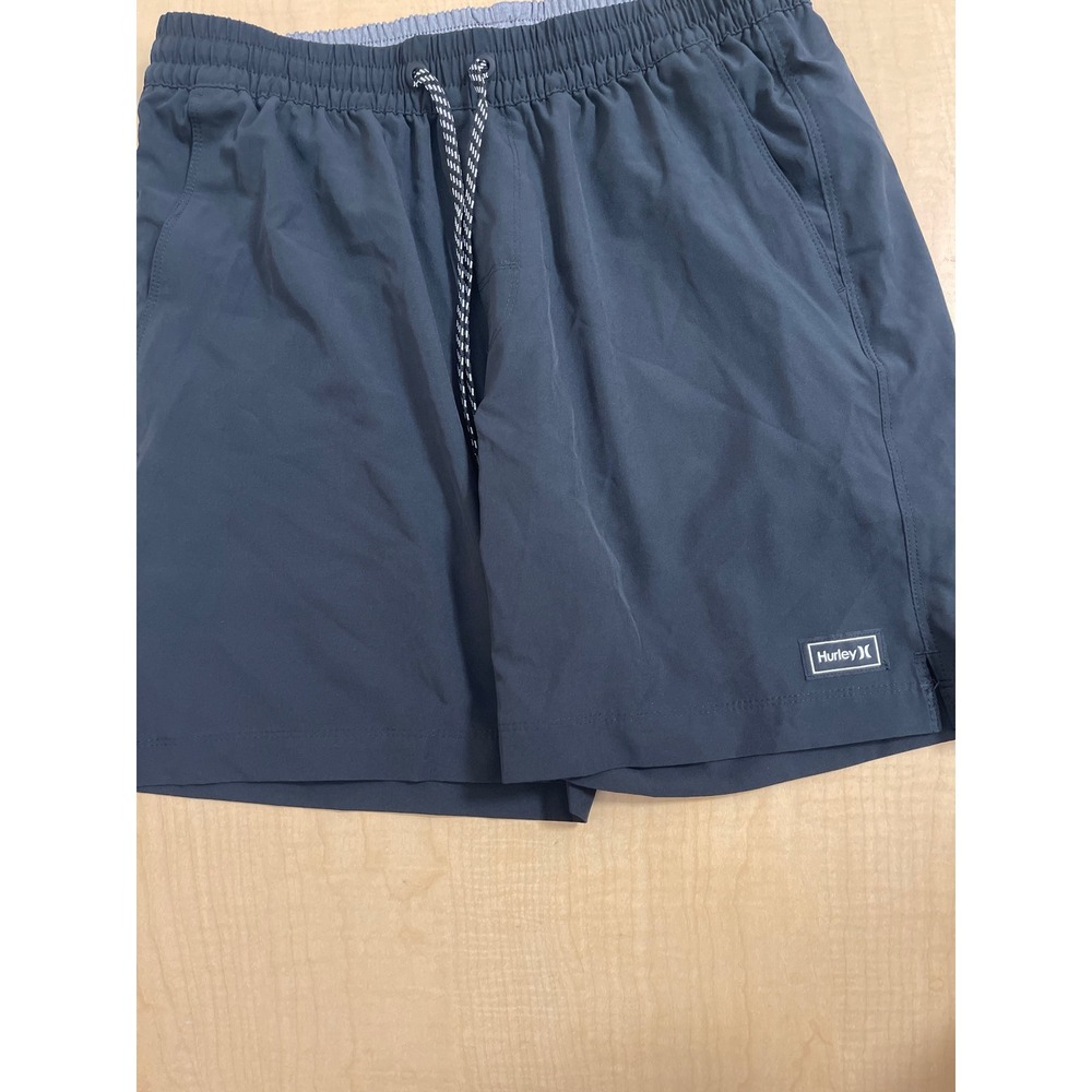 Hurley Mens Board Shorts Black Swim Trunks Elastic Waist Medium